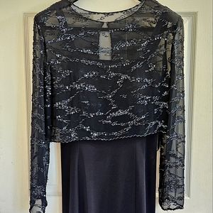 Beautiful Navy Mother of the Bride or Groom Dress with Sequined Top